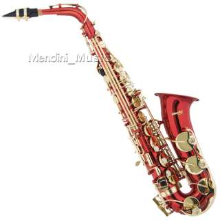 NEW RED LACQUER BRASS ALTO SAXOPHONE OUTFIT+$39GIFT  