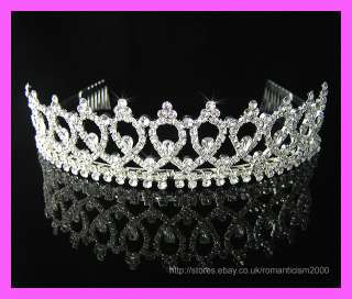 Wedding/Bridal crystal veil tiara crown headband CR121  