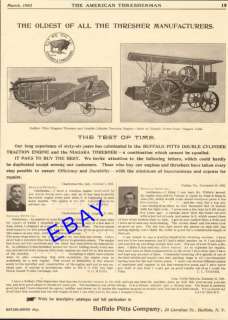   1903 BUFFALO PITTS STEAM ENGINE AD CHARLOTTESVILLE IN VINTON VA GOA ND