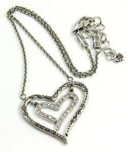 Brighton LOVE STRUCK Heart Crystal Necklace   NWT  