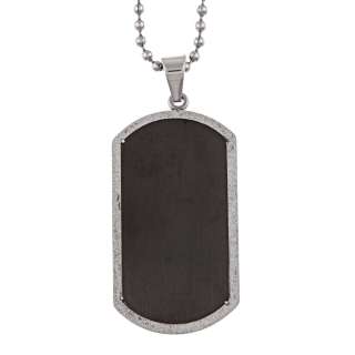 Stainless Steel Mens Diamond cut Dog Tag Necklace  