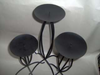   of 3 Decorative Black Metal Candle holders home accents decor  