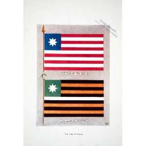  1906 Color Print Liberia Africa Country Future Flag 