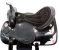 16 Black Red Silver Western Show Pleasure Saddle Tack  