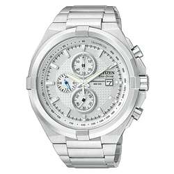 Citizen Mens Eco Drive Chronograph Stainless Steel Watch   