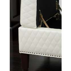 Felice Armless White Bonded Leather Club Chair  