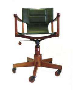 Directors Chestnut/Green Leather Desk Chair  