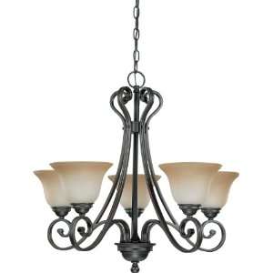  Nuvo 60/2742 5 Light Arm Up Chandelier with Champagne 