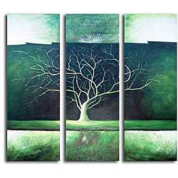 Green Tree Night Hand painted Canvas Art  