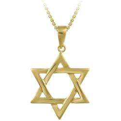 18k Gold over Sterling Silver Star of David Necklace  