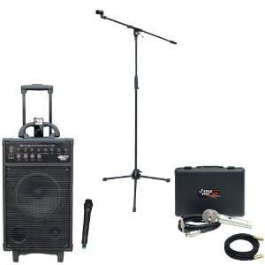  Pyle Speaker, Mic, Stand and Cable Package   PWMA860I 500W 