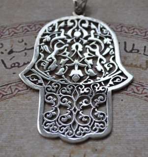 Handcrafted Khamsa, Hamsa, Hand of Fatima sterling Silver Pendant