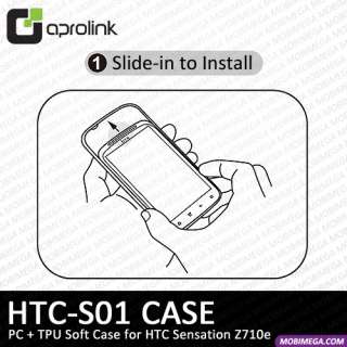 Aprolink HTC S01 PC + TPU Soft Case Cover HTC Sensation Z710e   Smoke 