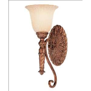  1 Light Sconce   Cathedral Gold Finish  Textured Scavo 