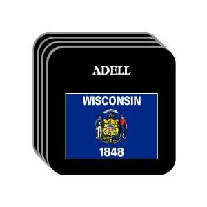 US State Flag   ADELL, Wisconsin (WI) Set of 4 Mini Mousepad Coasters