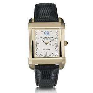  US Coast Guard Academy Mens Swiss Watch   Gold Quad with 