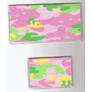   Cover Debit Set Happy Camo Camouflage Frog on Pink 