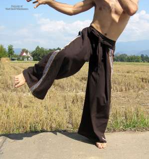 Wonderful Side Flap Grain Line Taekwondo Pants in Brown size M  