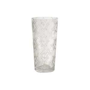   Style Glass Vase with an Etched Southern Lace Pattern