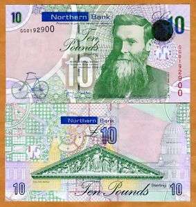 Ireland Northern Bank, 10 pounds, 9 11 2008, P NEW, UNC  