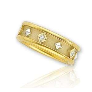  14k Yellow Gold Diamond Etruscan Wedding Band Jewelry