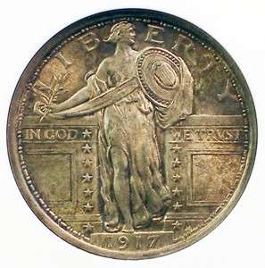 1917 TYPE I Standing Liberty Quarter Silver Coin ANACS MS 62 FH NICE 