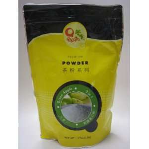 Qbubble Green Apple Flavor 3 in 1 Bubble Tea Powder   2.2 Lb
