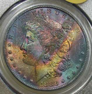 1883 o PCGS MS63 Colorful Toned Morgan Dollar N/R  