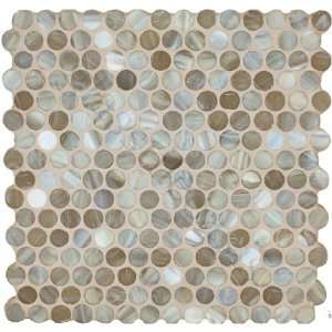  Dark Stone Circles Brown Pool Frosted Glass Tile   17048 