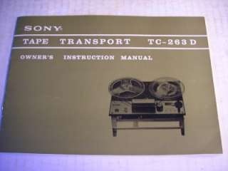 Vintage Sony Tape Transport Recorder TC 263D Reel w Man  