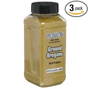 Spicemaster Oregano, Ground, 12 Ounce Plastic Canisters (Pack of 3)