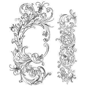   Cling Rubber Stamp Set, Fabulous Flourishes Arts, Crafts & Sewing