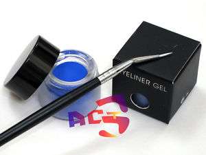 Waterproof Indigo Blue Gel Eyeliner & Liner Brush  