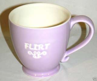STARBUCKS COFFEE TEA MUG CUP 2006 ~ FLIRT CERAMIC WITH RIBBON & HEART 