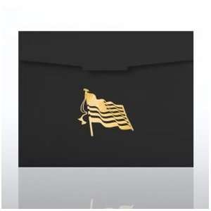 Certificate Folder   Flag   Black w/Gold Foil