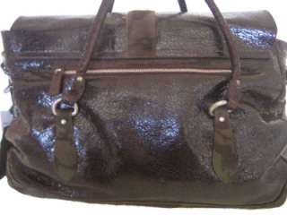   BORSE ITALY Brown Glazed Patent Leather NEW Large Work Hobo Bag  