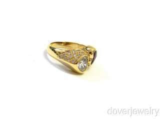 Estate 2.35ct Diamond 18K Gold Ruby Heart Ring NR  