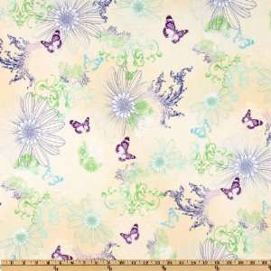  44 Wide All A Flutter Floral Spring Fabric By The Yard 