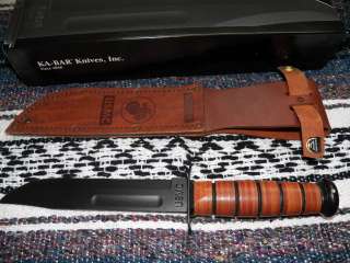   USMC Tactical Bowie Knife With Leather Sheath Replica WWII Knife M/USA