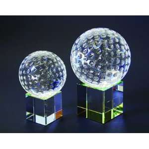  Crystal Golf Ball Ornament with Rainbow Base   Large