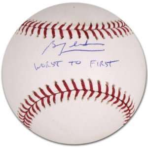  Ben Zobrist Autographed Baseball with Worst To First 