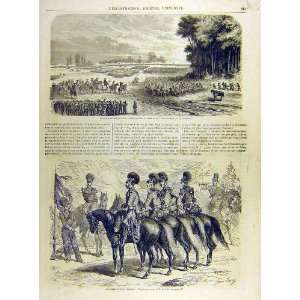  1863 Swiss Army Manoeuvres Cavalry Dragoons Print