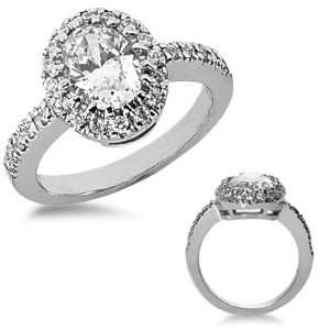  1.53 Ct.Oval Diamond Engagement Ring with Round Side 