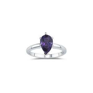  1.19 Cts Amethyst Pear Ring in 18K White Gold 7.5 Jewelry