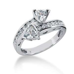  1.15 Ct Diamond Engagement Ring Wedding Band Heart Channel 