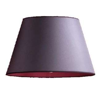   Wide Barrel Lamp Shade, Charcoal with Fuchsia Red Lining Silk Fabric