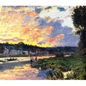   Paintings The Seine at Bougival in the Evening Oil Painting Canvas