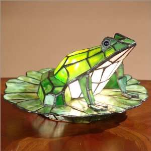  Dale Tiffany Green Frog with Lily Pad Accent Lamp 