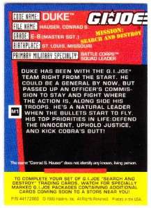 JOE  SEARCH & DESTROY #M1  1993 Hasbro Promo^*  