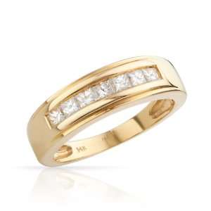 14K Yellow Gold 0.55 CTW Color I K SI2 SI3 Diamond and Channel Ladies 